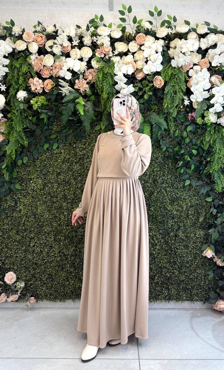 Pamuklu Kadife elbise 8114