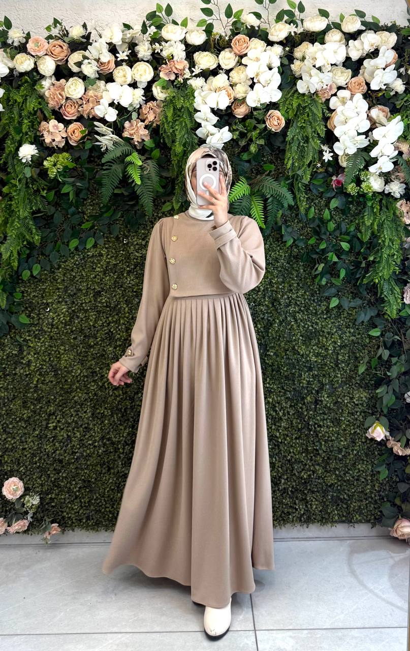 Pamuklu Kadife elbise 8114