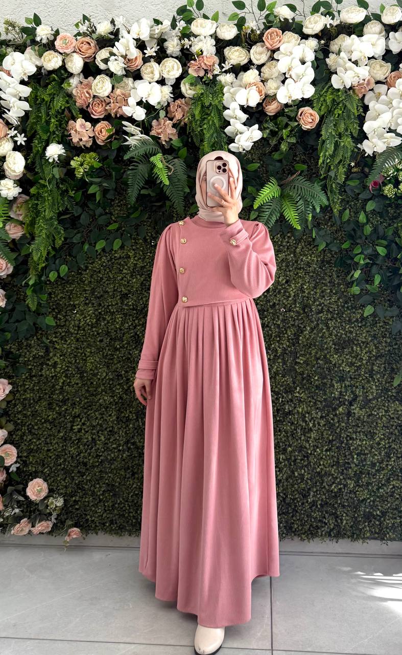 Pamuklu Kadife elbise 8114