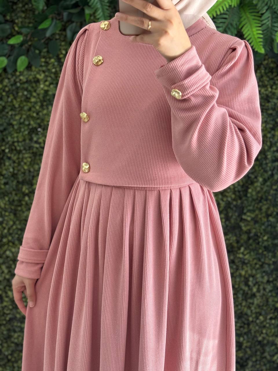 Pamuklu Kadife elbise 8114