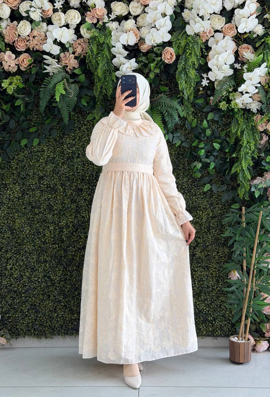 pamuk keten elbise 9263 - Moda Fatma