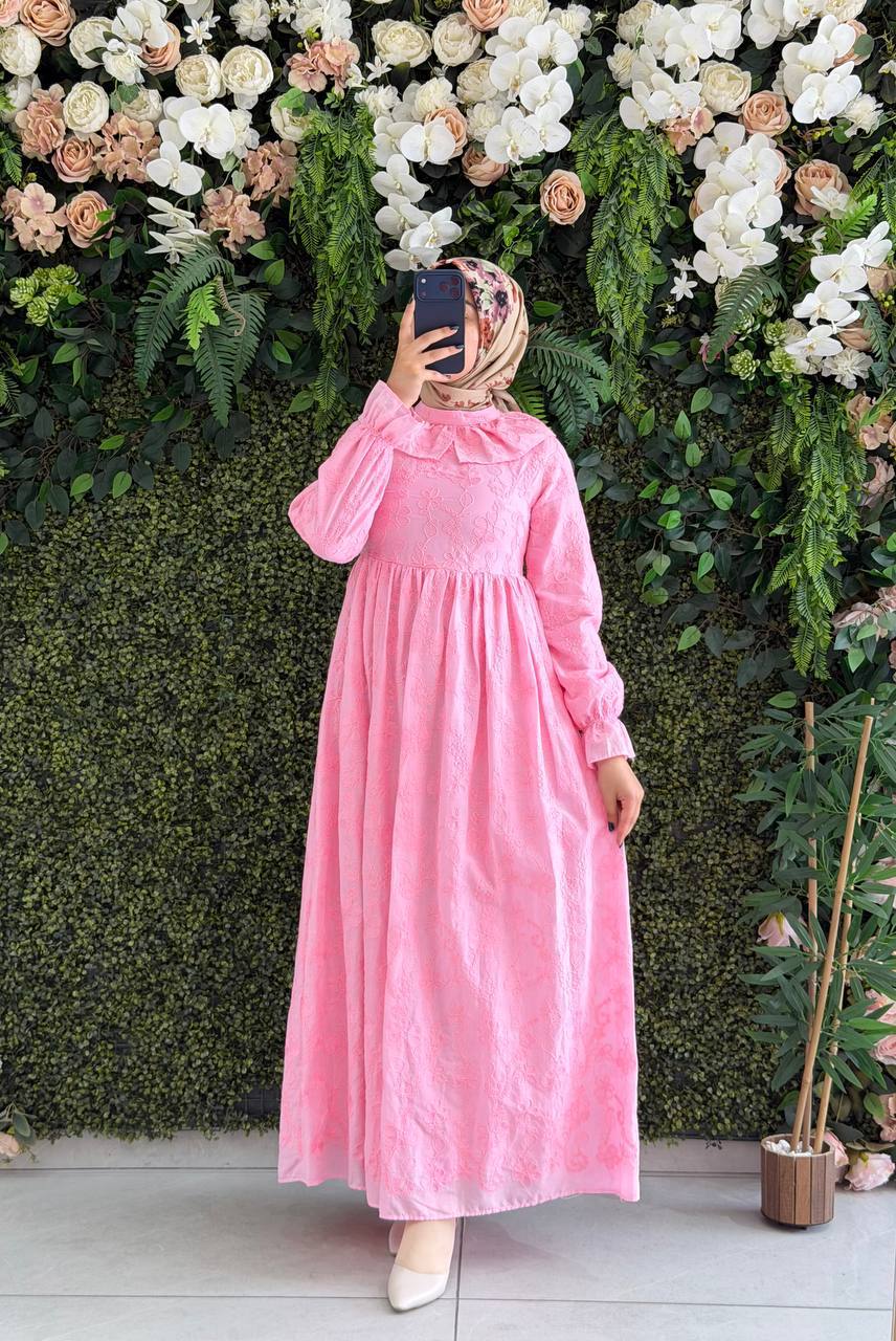 pamuk keten elbise 9263 - Moda Fatma