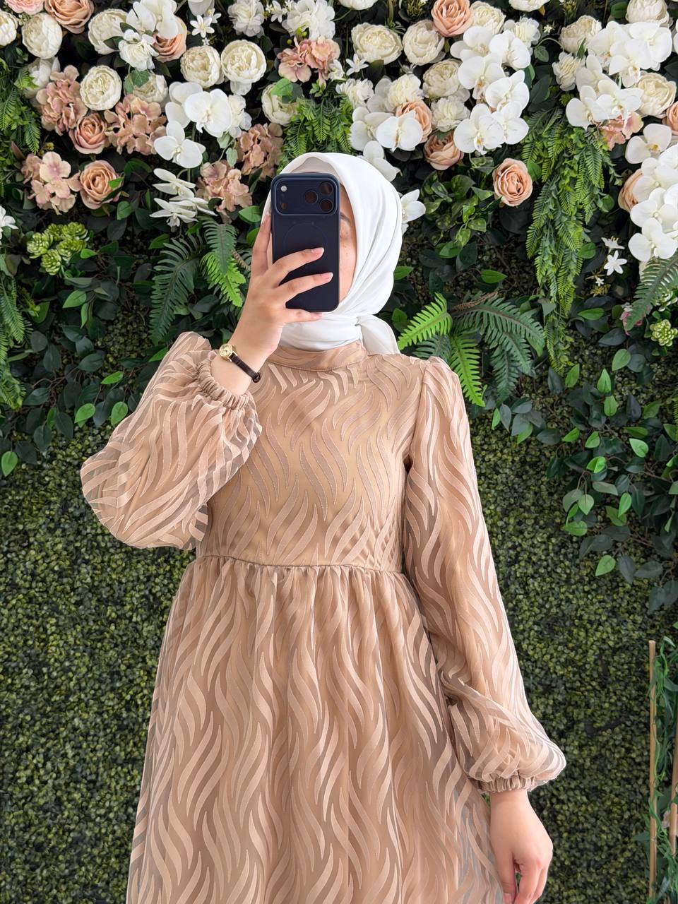 Viskon Yokma Astarlı Elbise 9113
