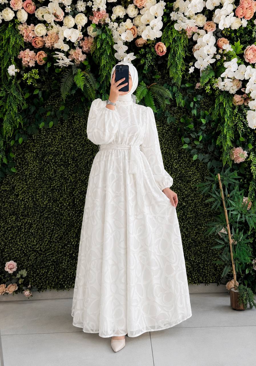 Viskon Yokma Astarlı Elbise 9113 - Moda Fatma