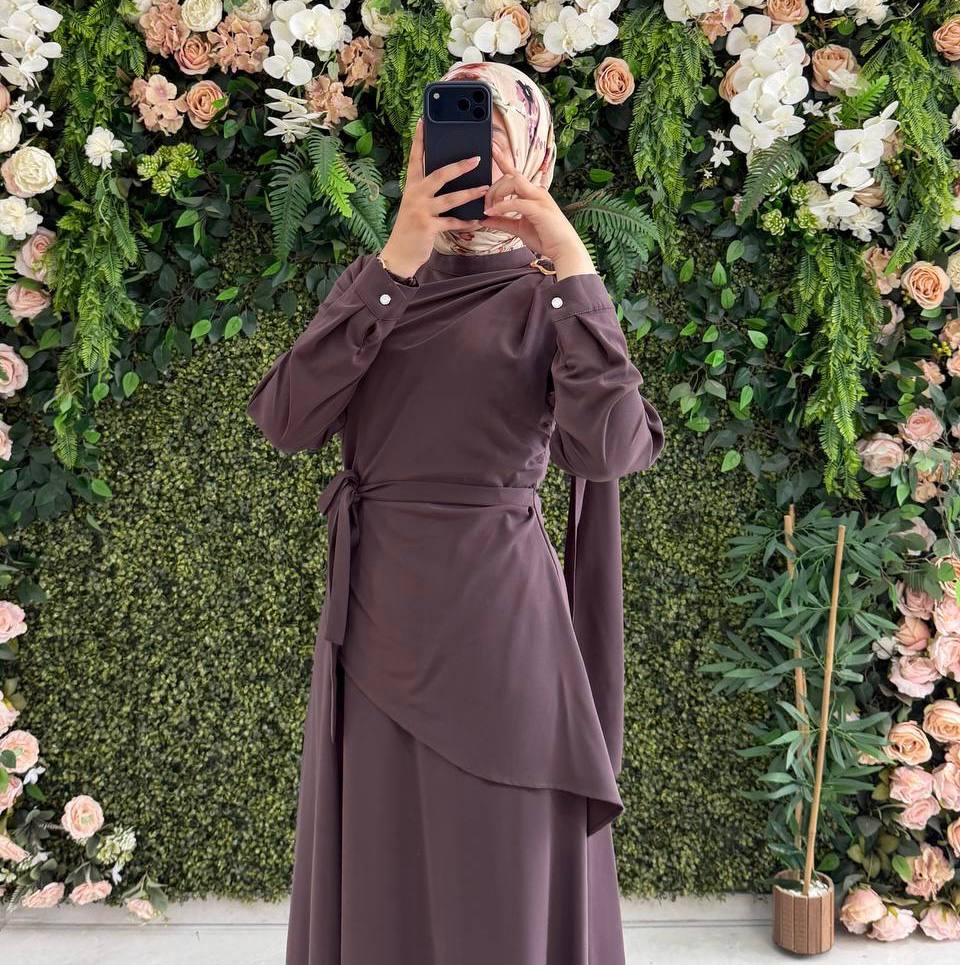 Kristal Krep Elbise 9286 - Moda Fatma