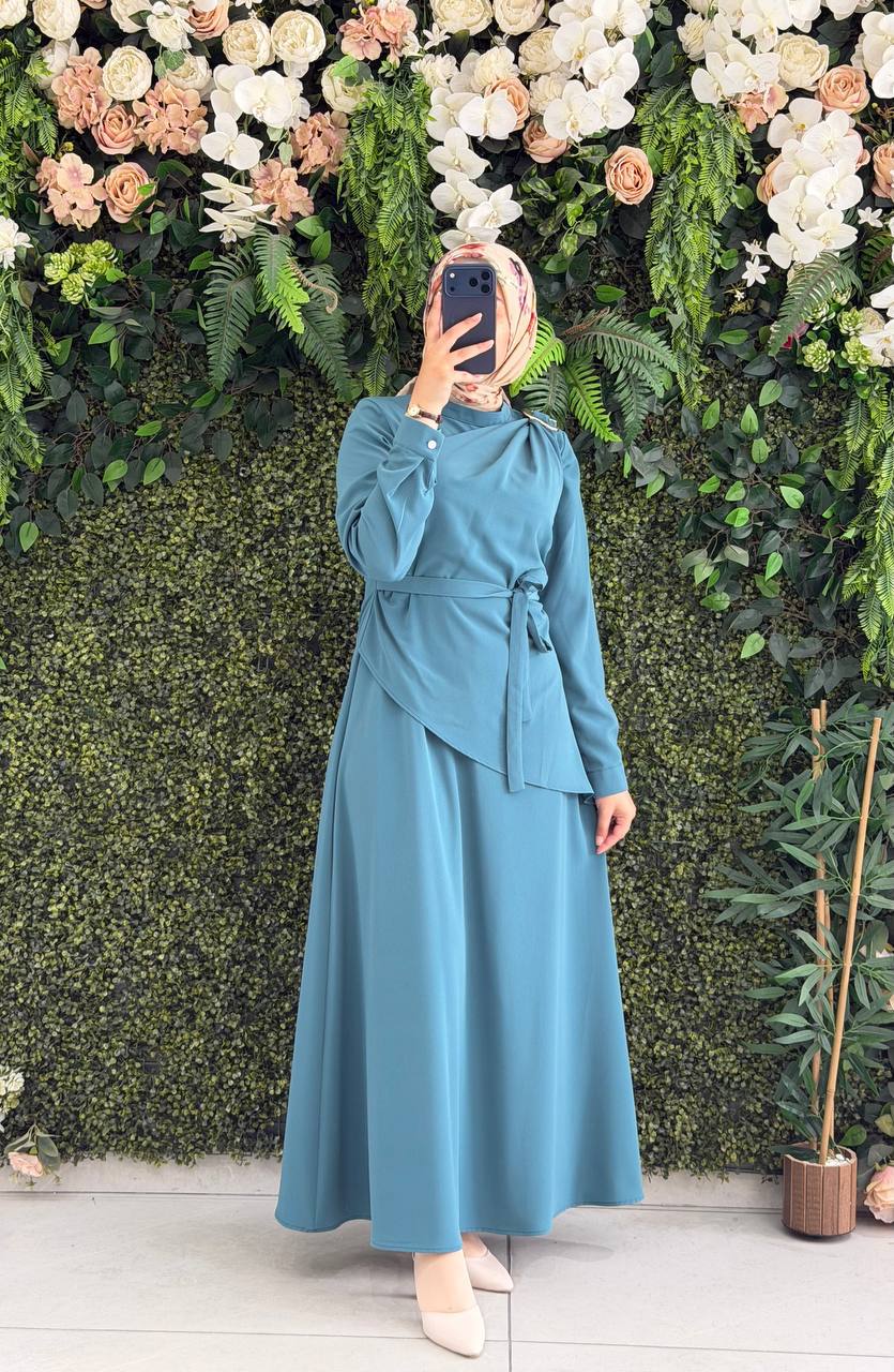 Kristal Krep Elbise 9286