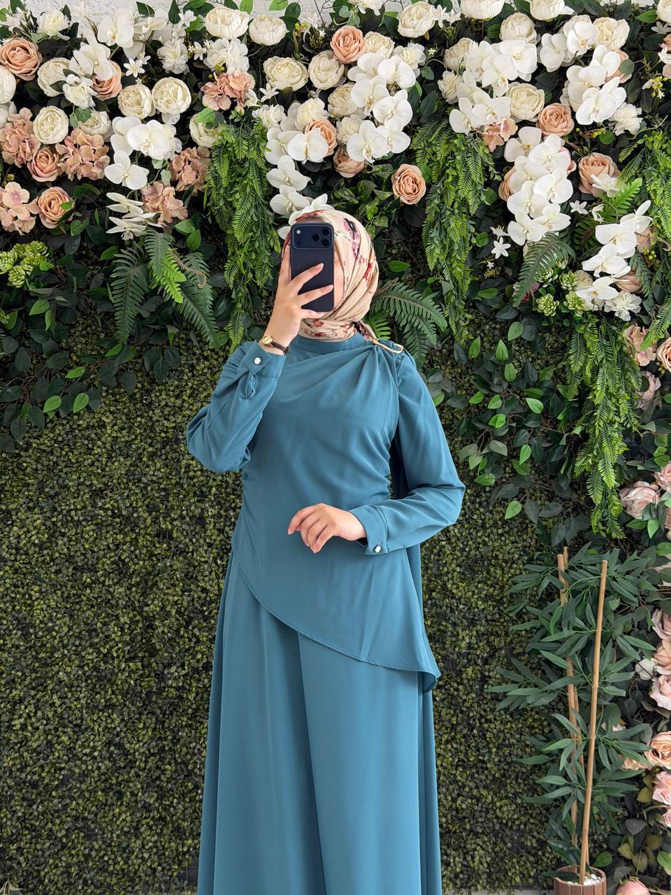 Kristal Krep Elbise 9286 - Moda Fatma