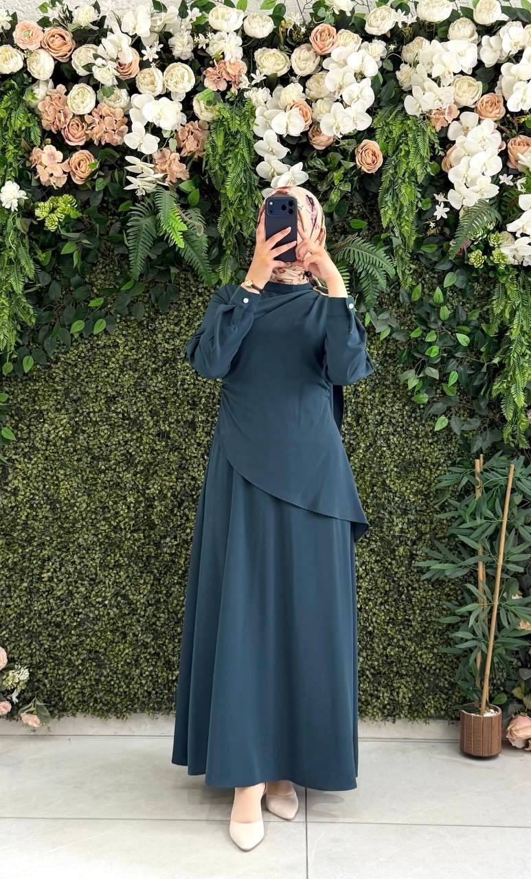 Kristal Krep Elbise 9286 - Moda Fatma