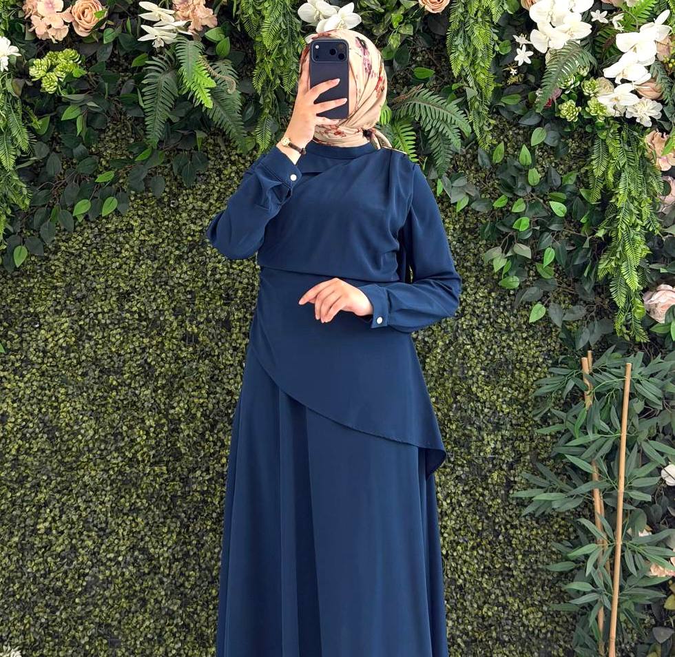 Kristal Krep Elbise 9286 - Moda Fatma