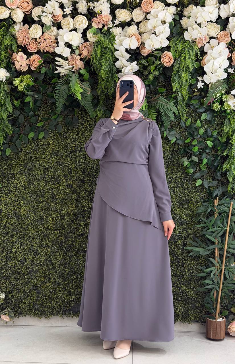 Kristal Krep Elbise 9286 - Moda Fatma
