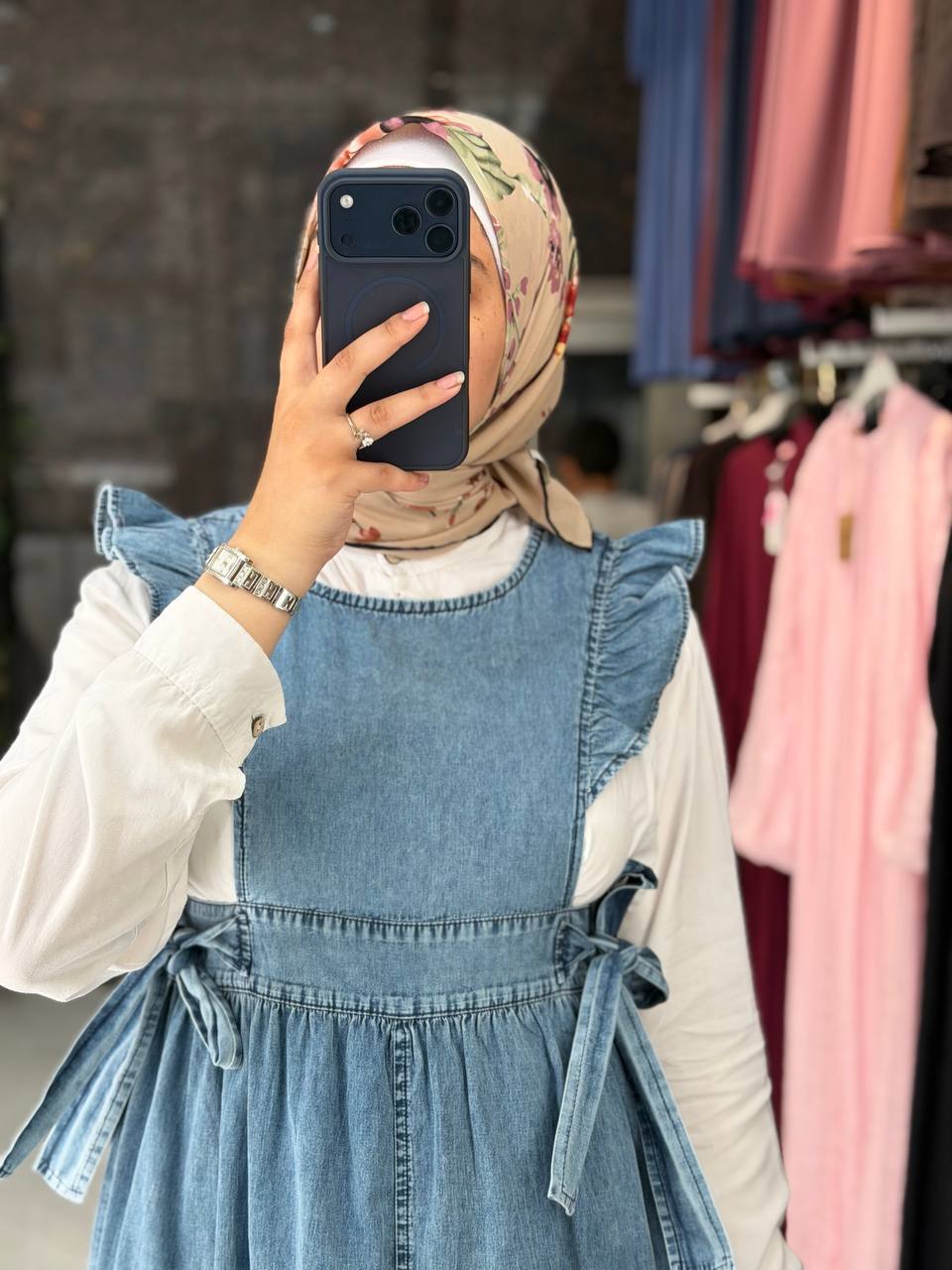 yazlık kot Salopet elbise 2413