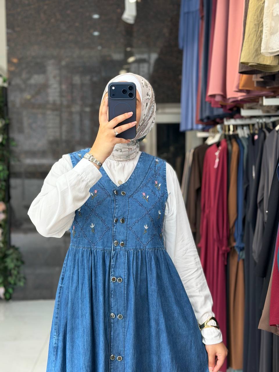 yazlık kot Salopet elbise 2417