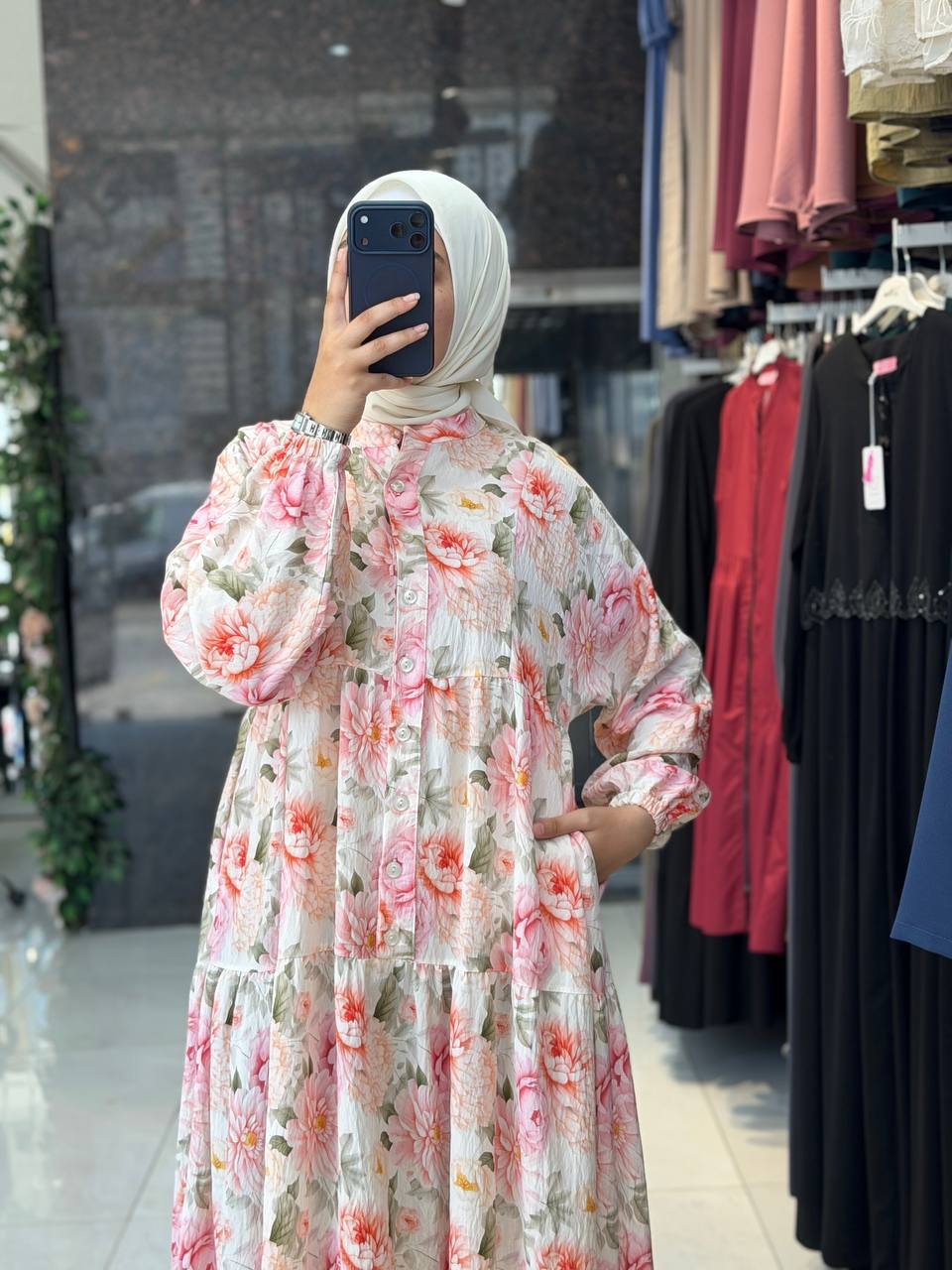Modal Dijital Elbise 9215 - Moda Fatma