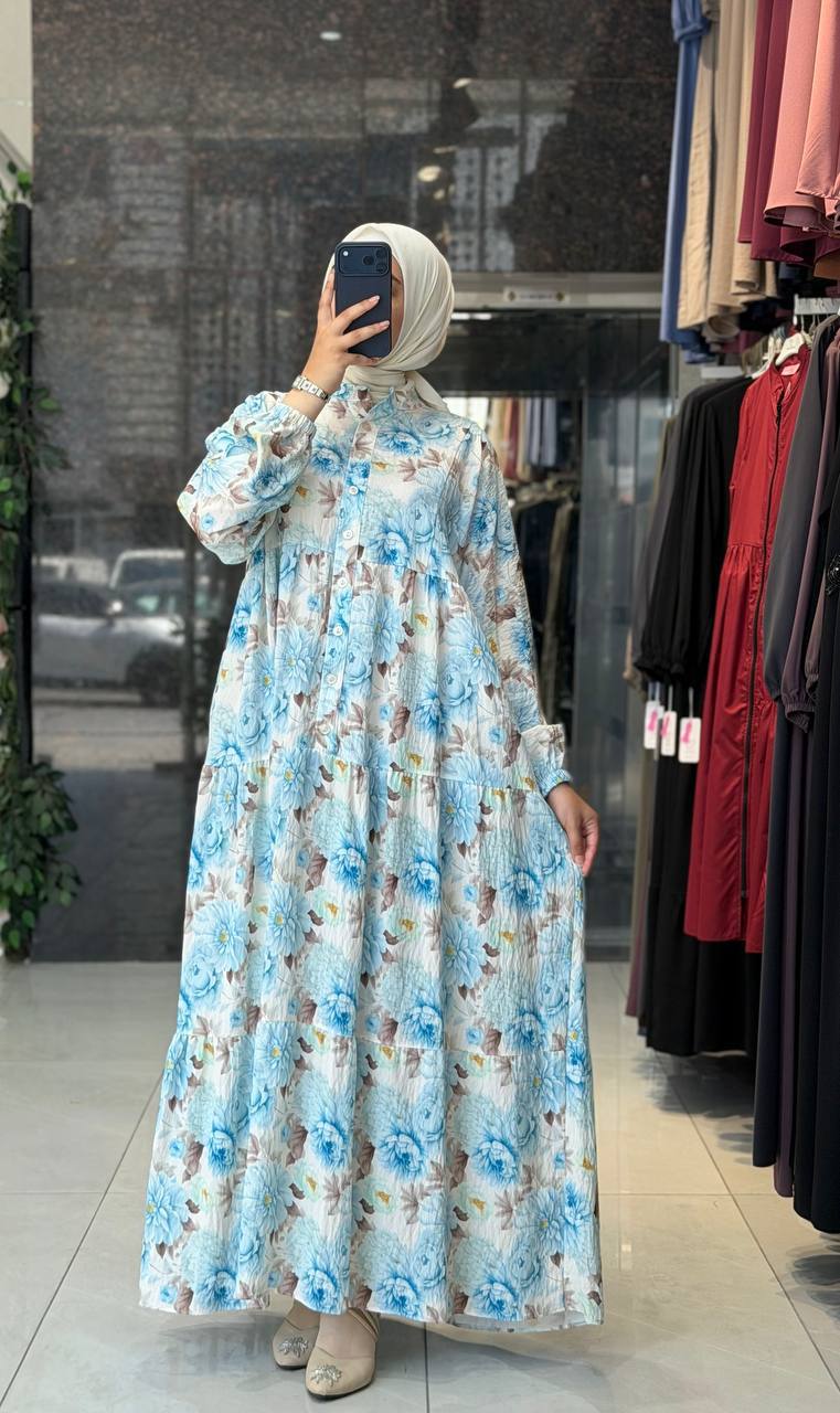 Modal Dijital Elbise 9215 - Moda Fatma