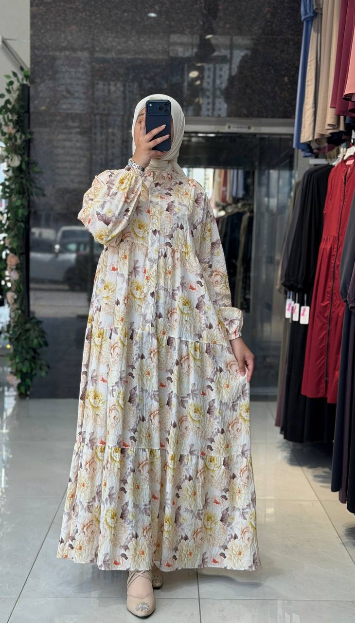 Modal Dijital Elbise 9215 - Moda Fatma