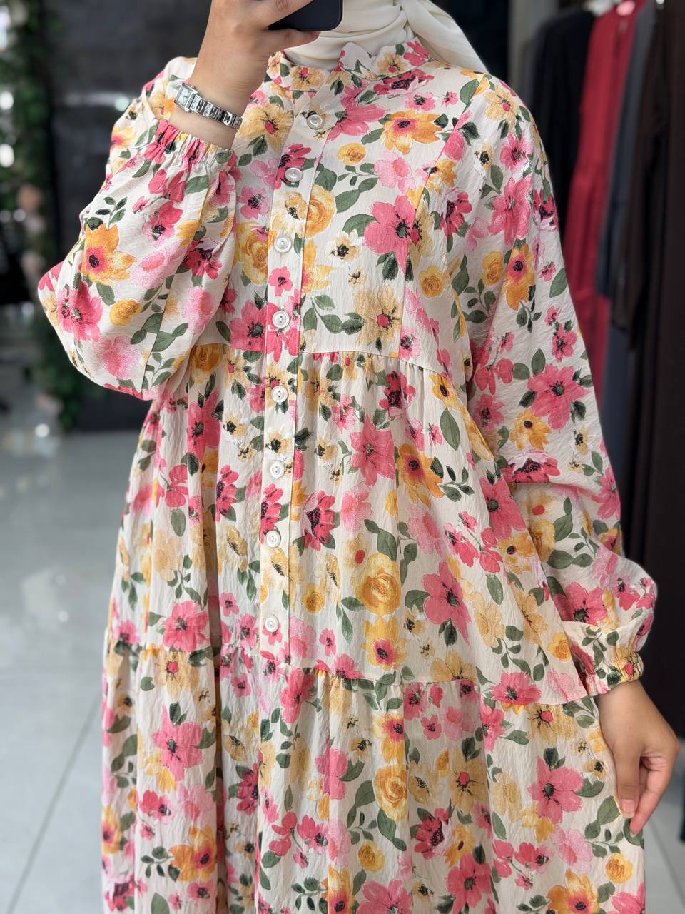 Modal Dijital Elbise 9215 - Moda Fatma