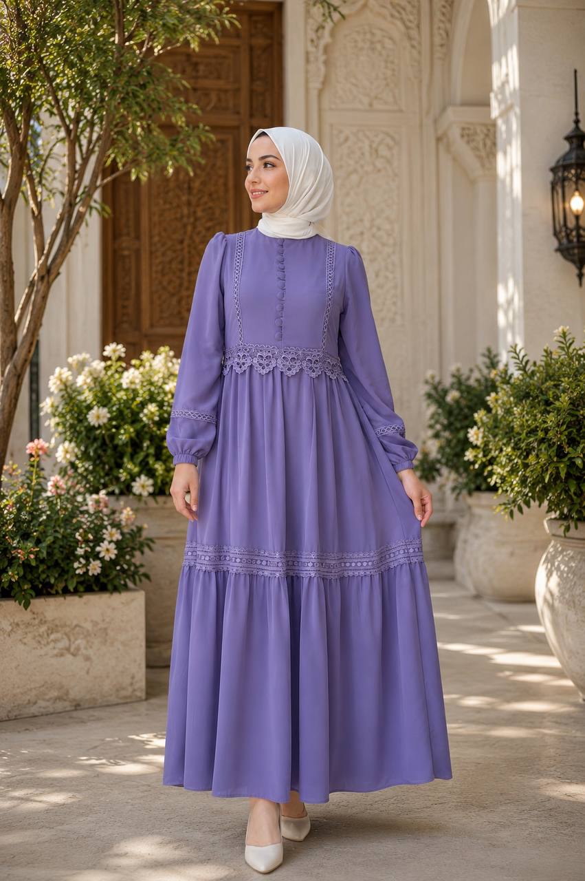 Medine İpek Elbise 9293 M - Moda Fatma