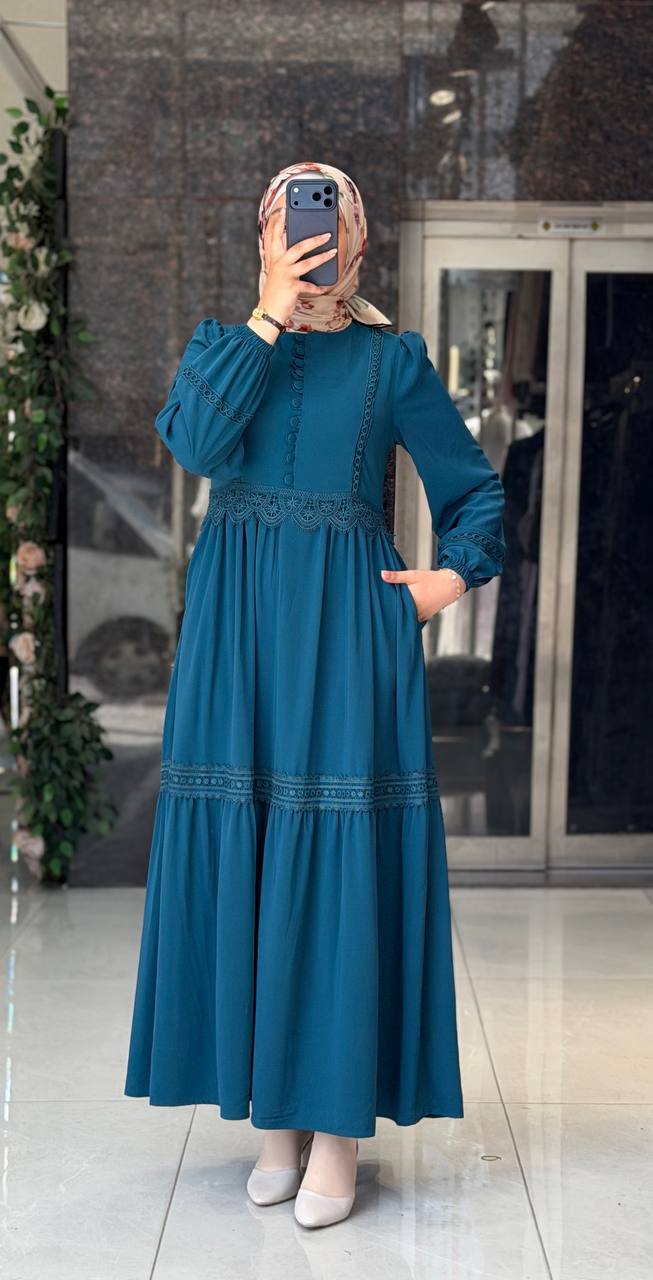 Medine İpek Elbise 9293 M - Moda Fatma
