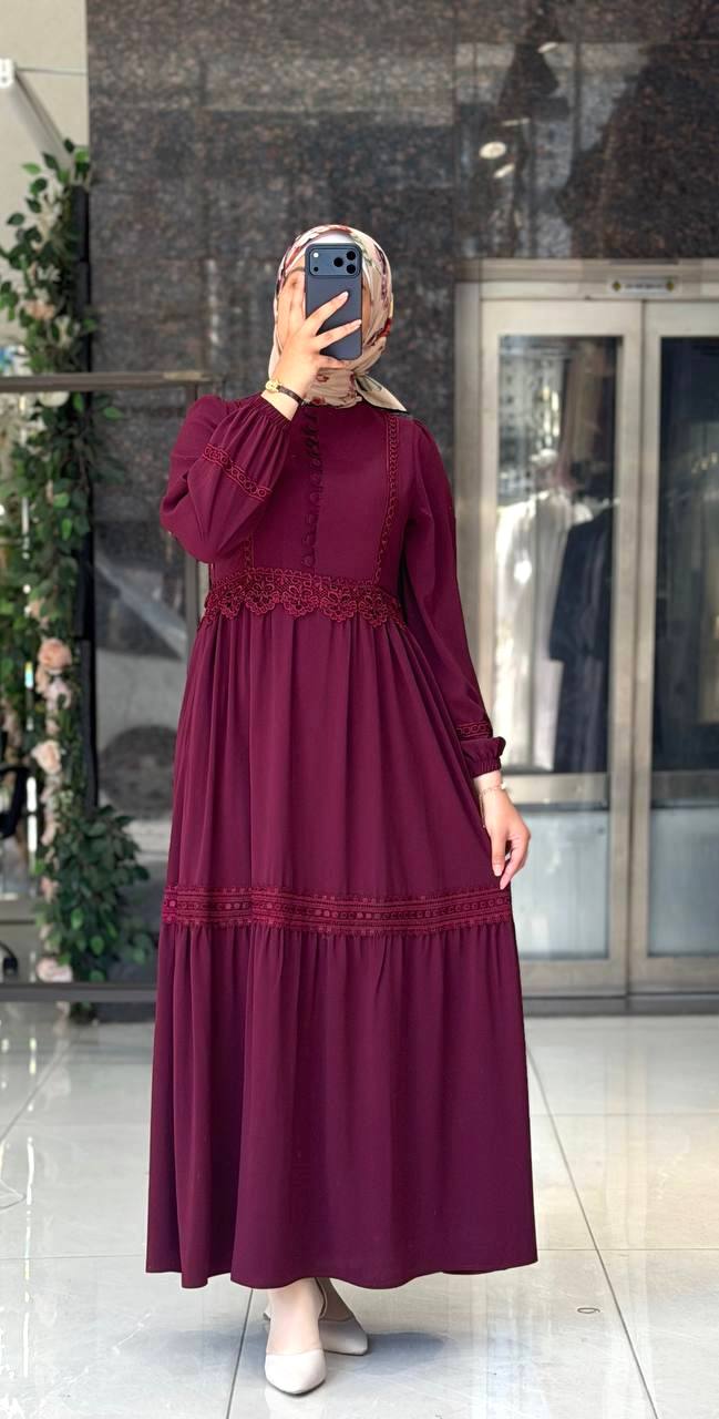 Medine İpek Elbise 9293 M - Moda Fatma