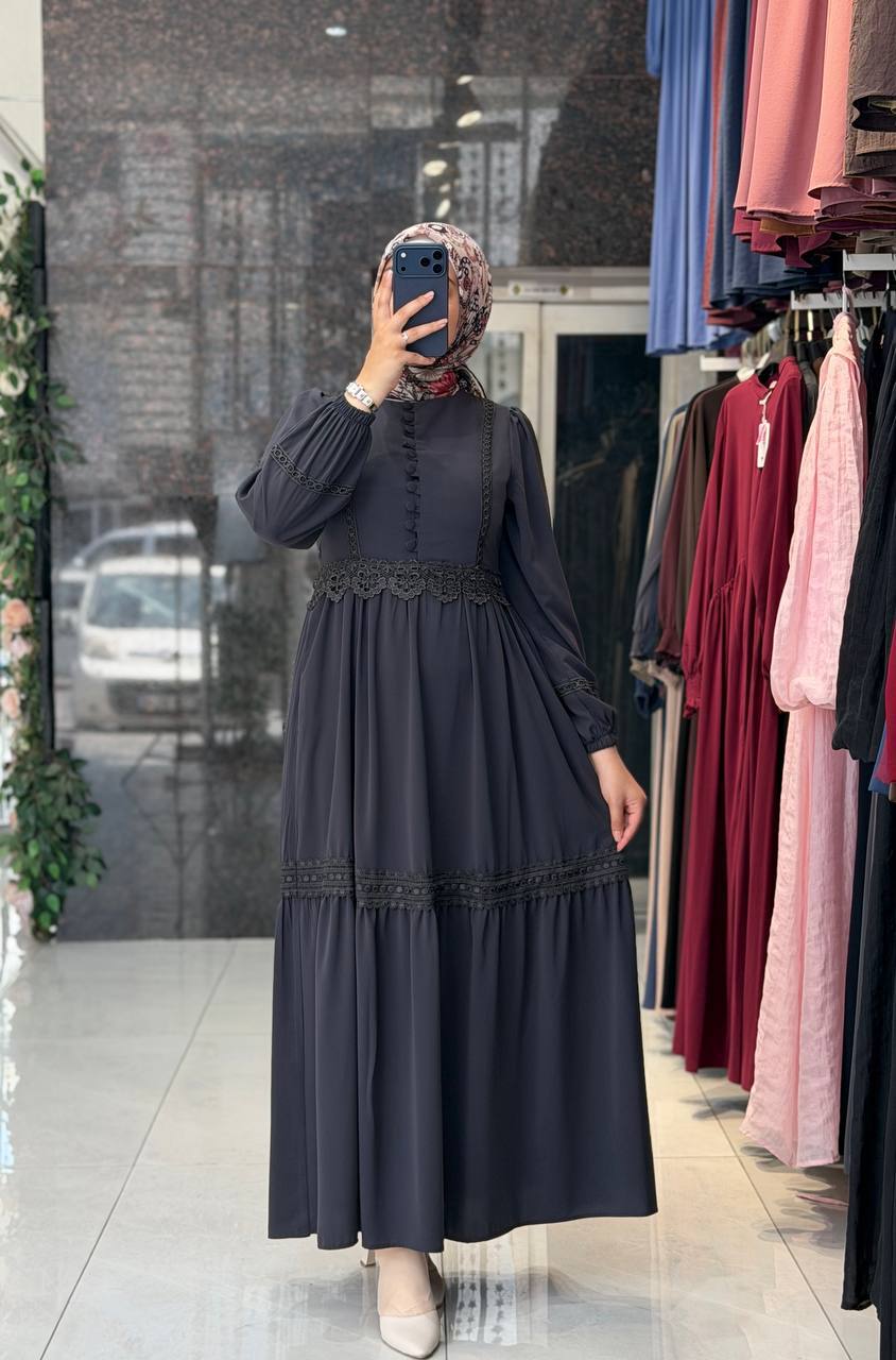 Medine İpek Elbise 9293 M - Moda Fatma