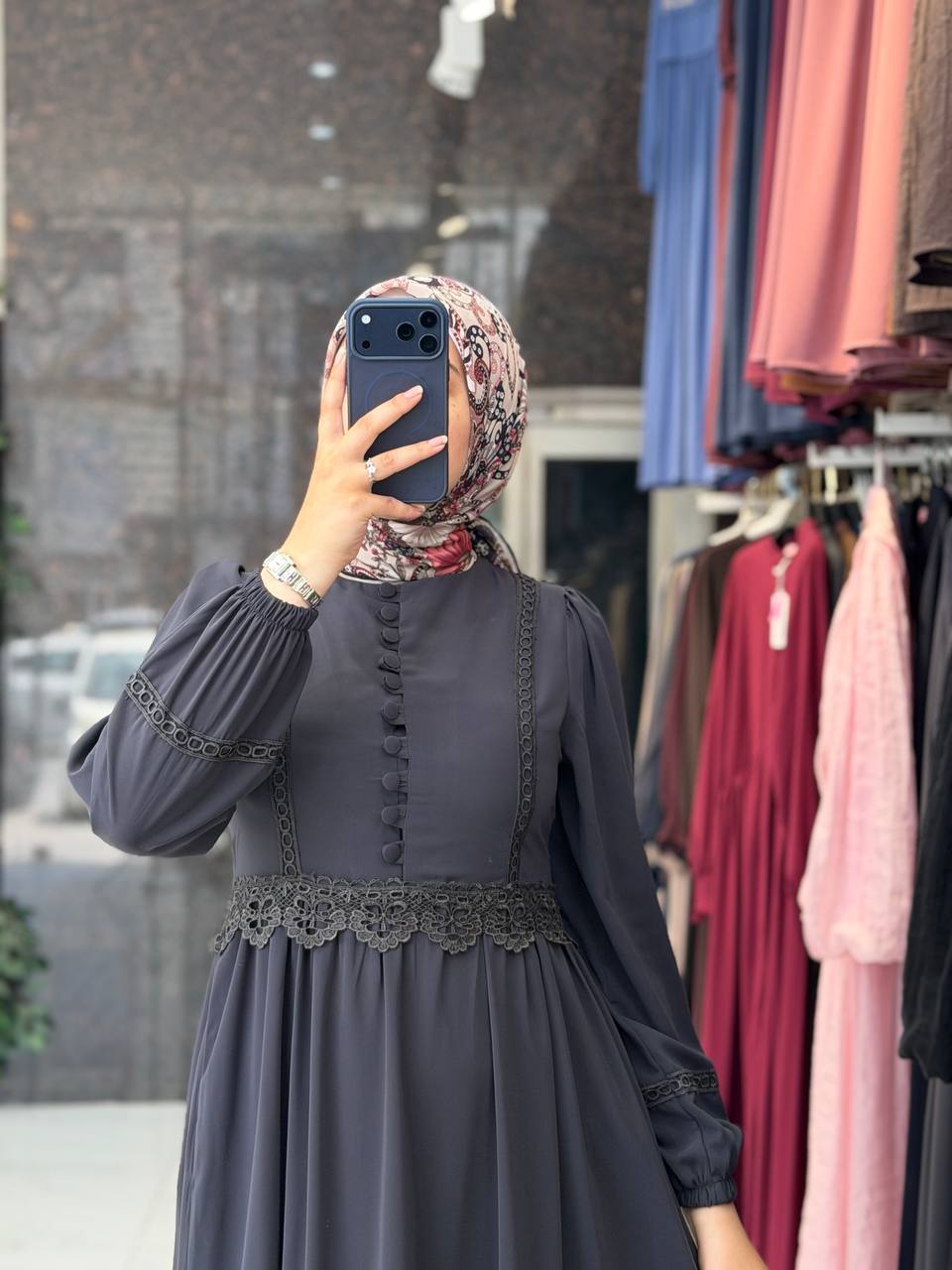 Medine İpek Elbise 9293 M - Moda Fatma
