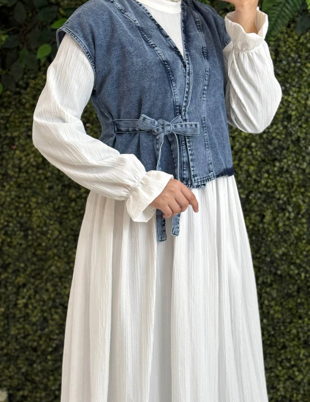 Pamuklu keten Elbise 8151