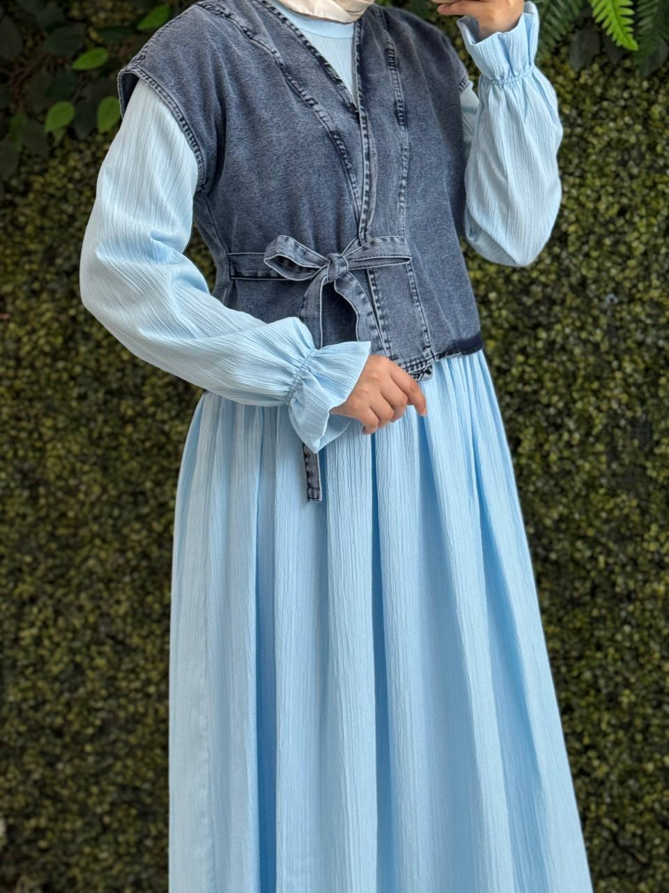 Pamuklu keten Elbise 8151