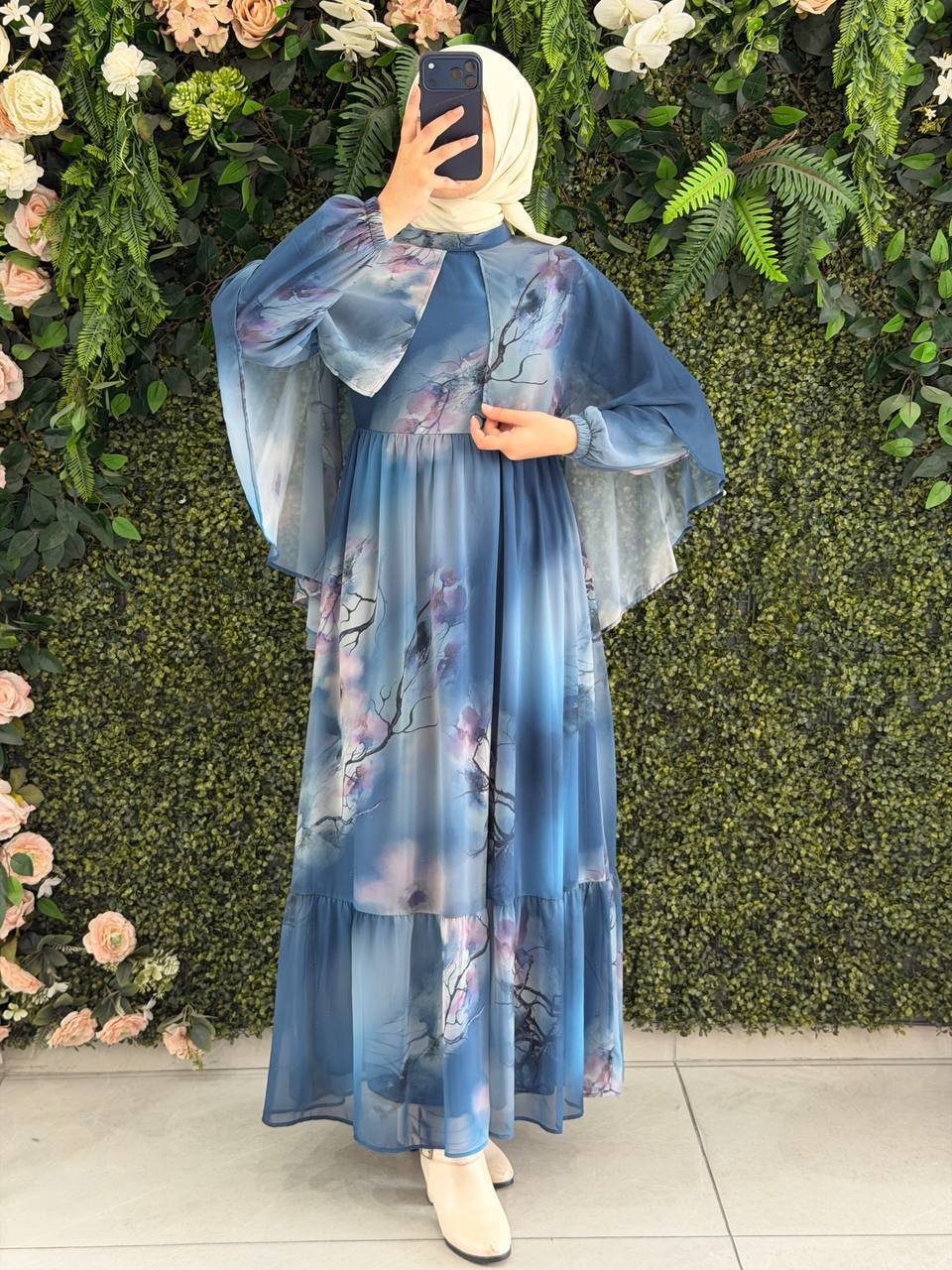 Şifon Astarlı Elbise 9213